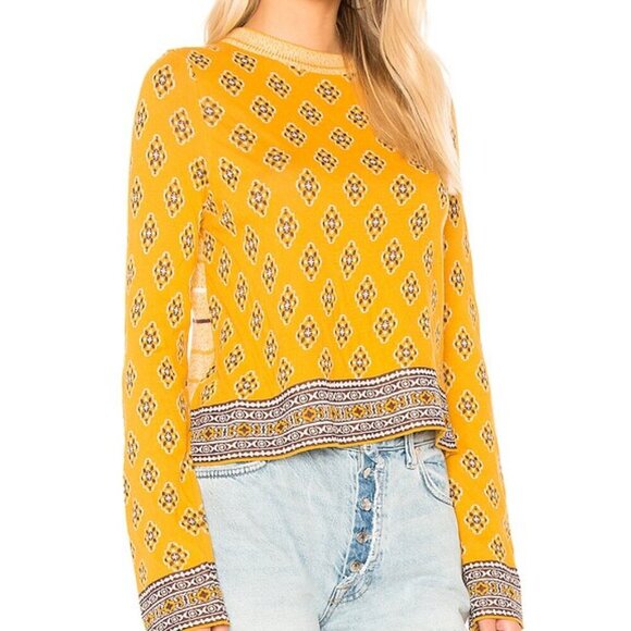 Free People Sweaters - Free People New Age Crewneck Pullover Printed Sweater Boho Hippie Chic Size XS